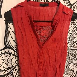 Red Lacey Tank Top